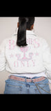 Baddies only varsity (white/pink)